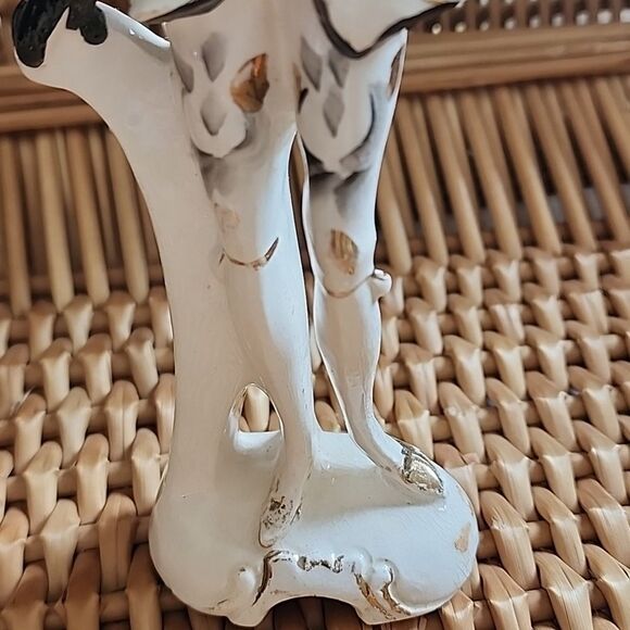 Vintage 1950's Wales Porcelain Figurine 8" Tall Victorian Gold Trim - Picture 10 of 12